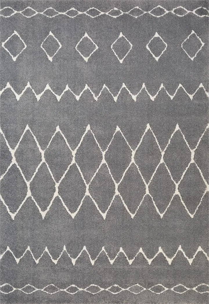 Hiero Boho Patterned Rug - Grey and Ivory 160cm x 230 cm by Interior Secrets - AfterPay Available