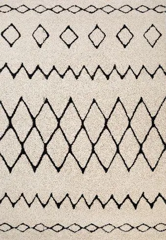 Hiero Boho Patterned Rug - Ivory and Charcoal 300 cm x 390 cm by Interior Secrets - AfterPay Available