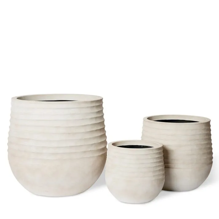 Knox Stonelite Planter Set 3 (Outdoor) 27 x 27 x 28cm / 36 x 36 x 37cm / 48 x 48 x 49cm
