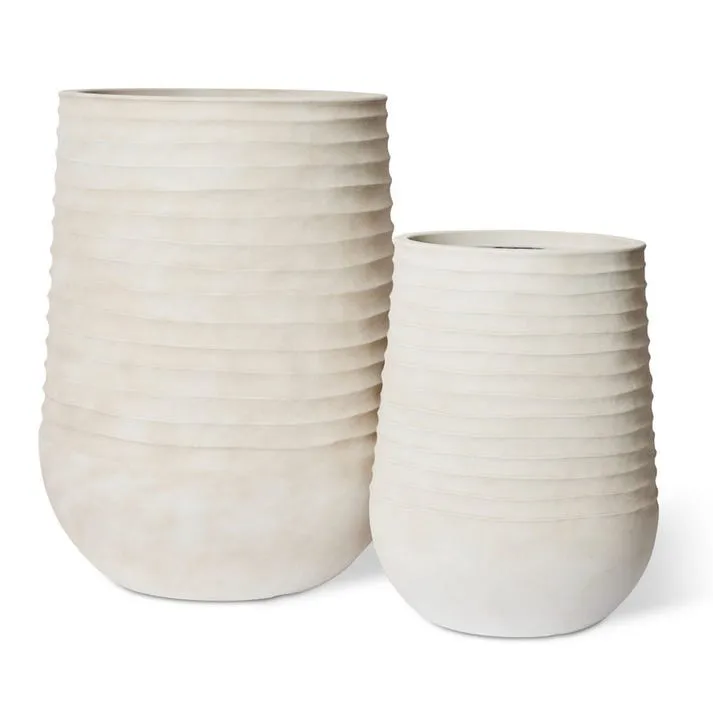 Knox Tall Stonelite Planter Set 2 (Outdoor) 32 x 32 x 51cm / 47 x 47 x 70cm