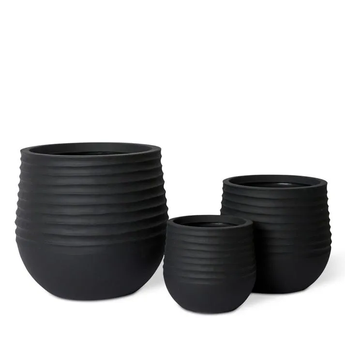 Knox Stonelite Planter Set 3 (Outdoor) 27 x 27 x 28cm / 36 x 36 x 37cm / 48 x 48 x 49cm