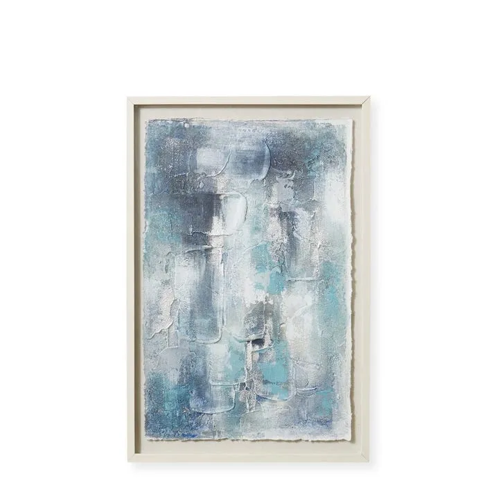 Canal Blue Handpainted Rice Paper Wall Art - 60 x 3 x 90cm