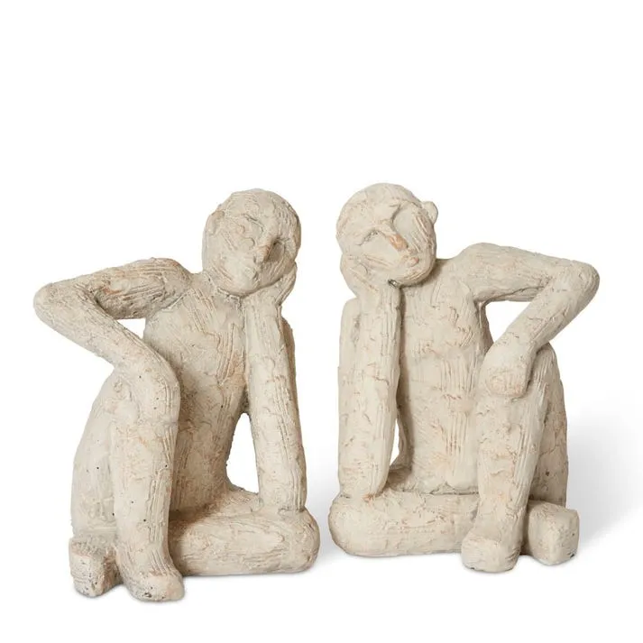 Thinking Man Bookends Set 2 - 19 x 16 x 26cm