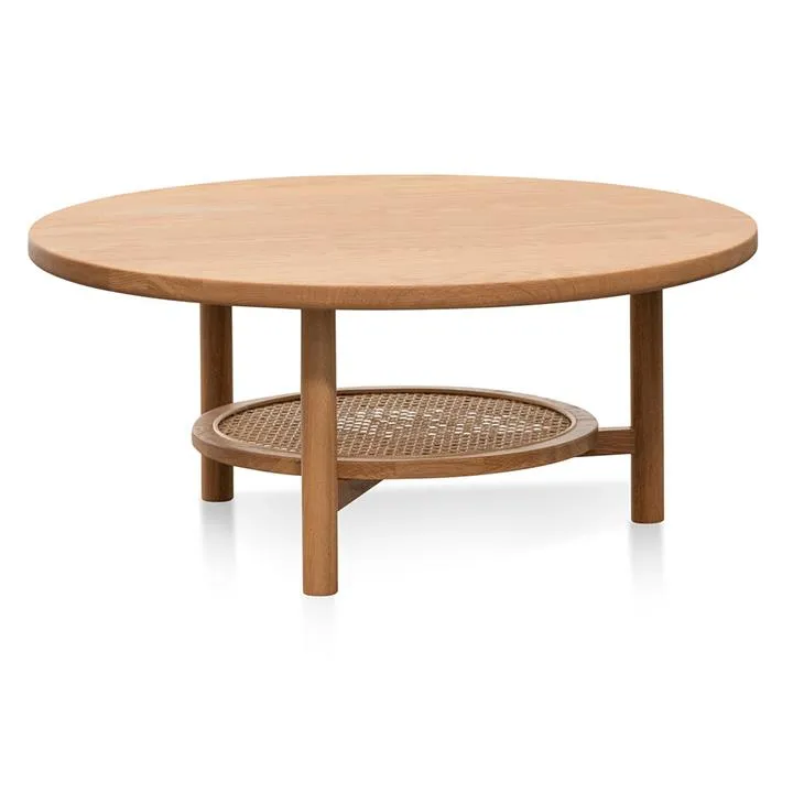 Justina Solid Oak Round Coffee Table - Natural by Interior Secrets - AfterPay Available