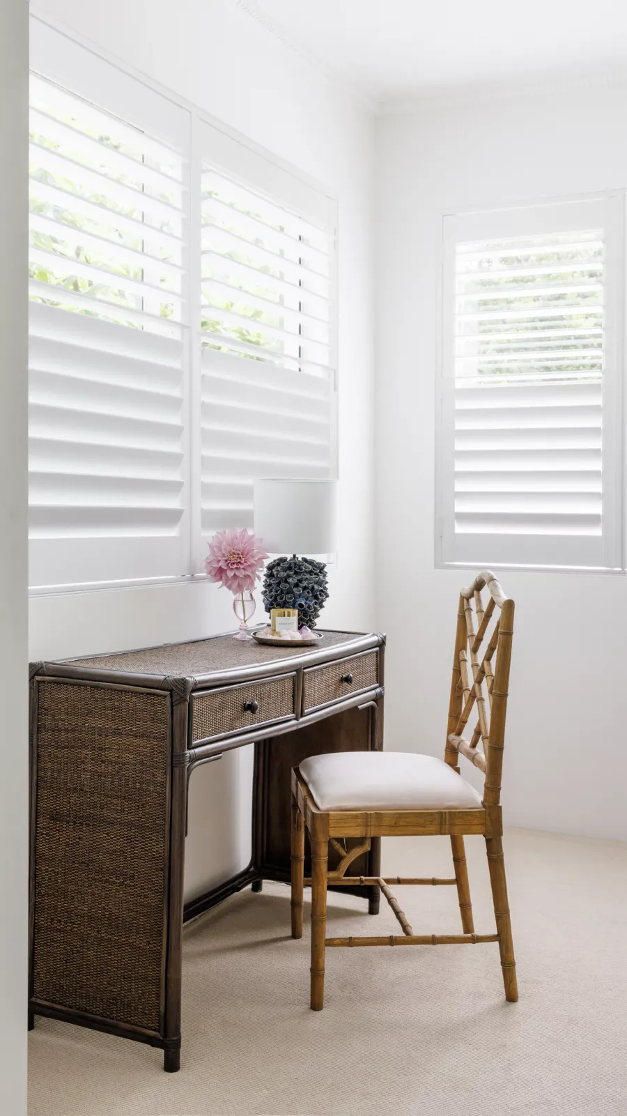 Fauxwood Shutters - Snow White