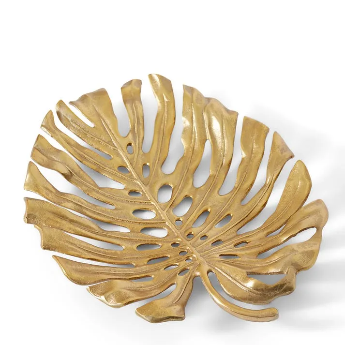 Monstera Leaf Tray Gold - 49cm x 37cm