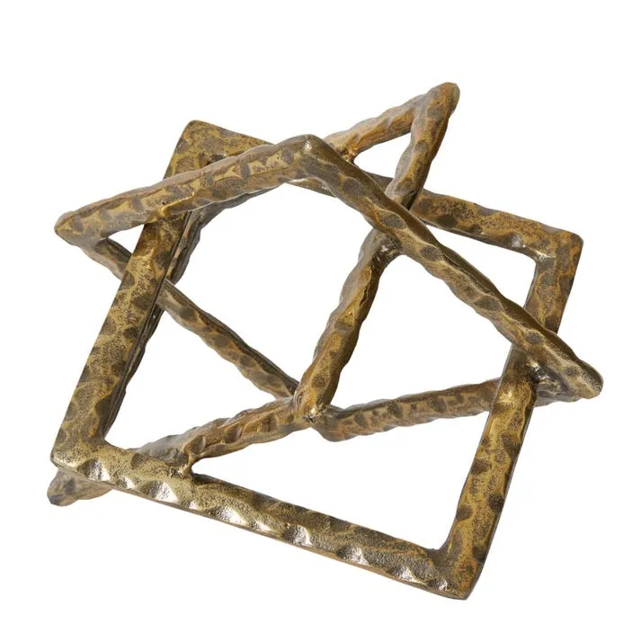 Square Abstract Sculpture Gold - 35cm x 26cm