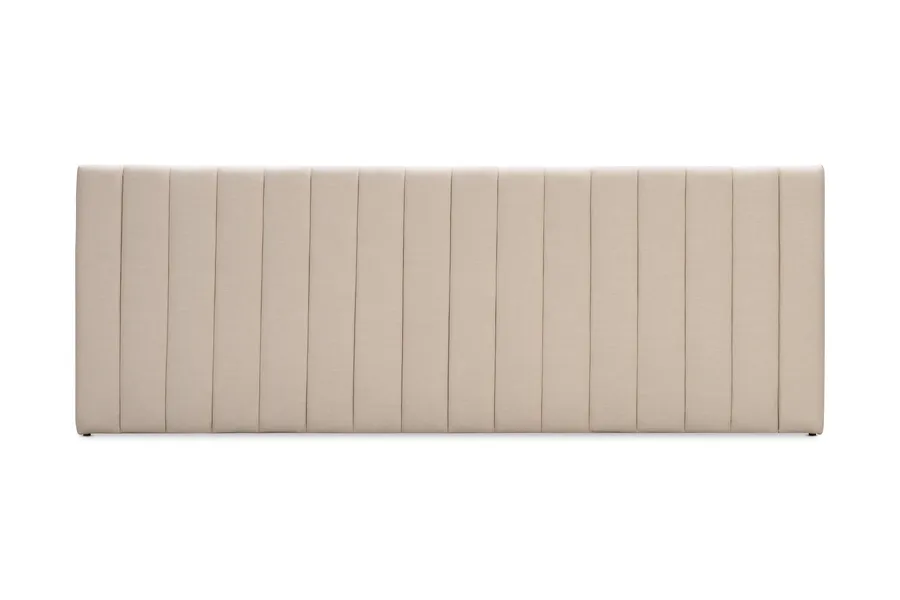Serenity Ribbed Wide King Headboard Bed Head, White, by Lounge Lovers