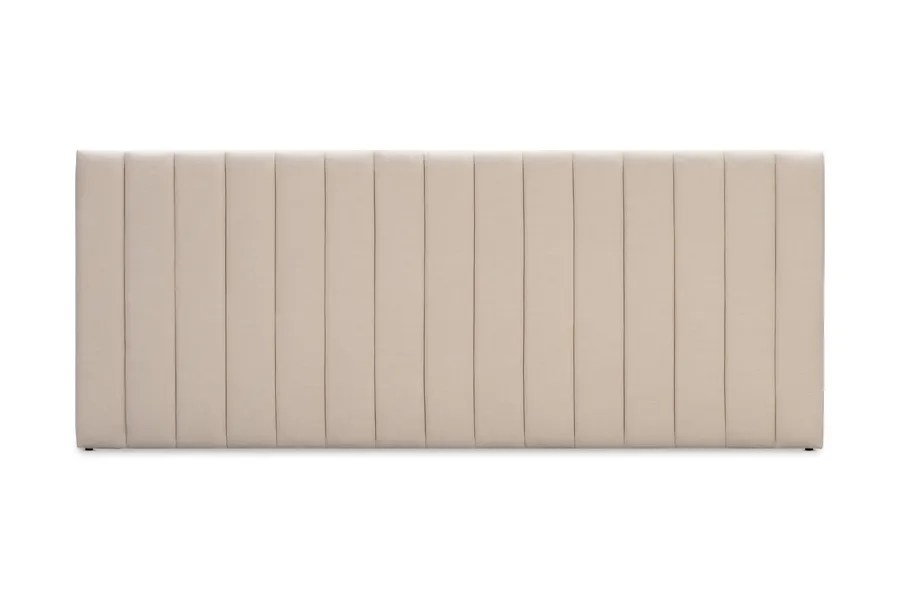 Serenity Ribbed Wide Queen Headboard Bed Head, White, by Lounge Lovers