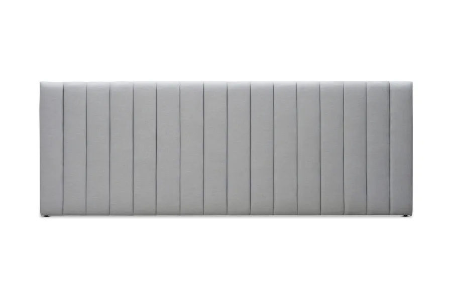 Serenity Ribbed Wide King Headboard Bed Head, Light Grey, by Lounge Lovers