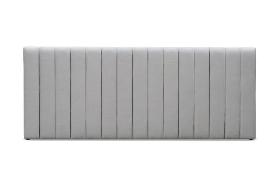 Serenity Ribbed Wide Queen Headboard Bed Head, Light Grey, by Lounge Lovers