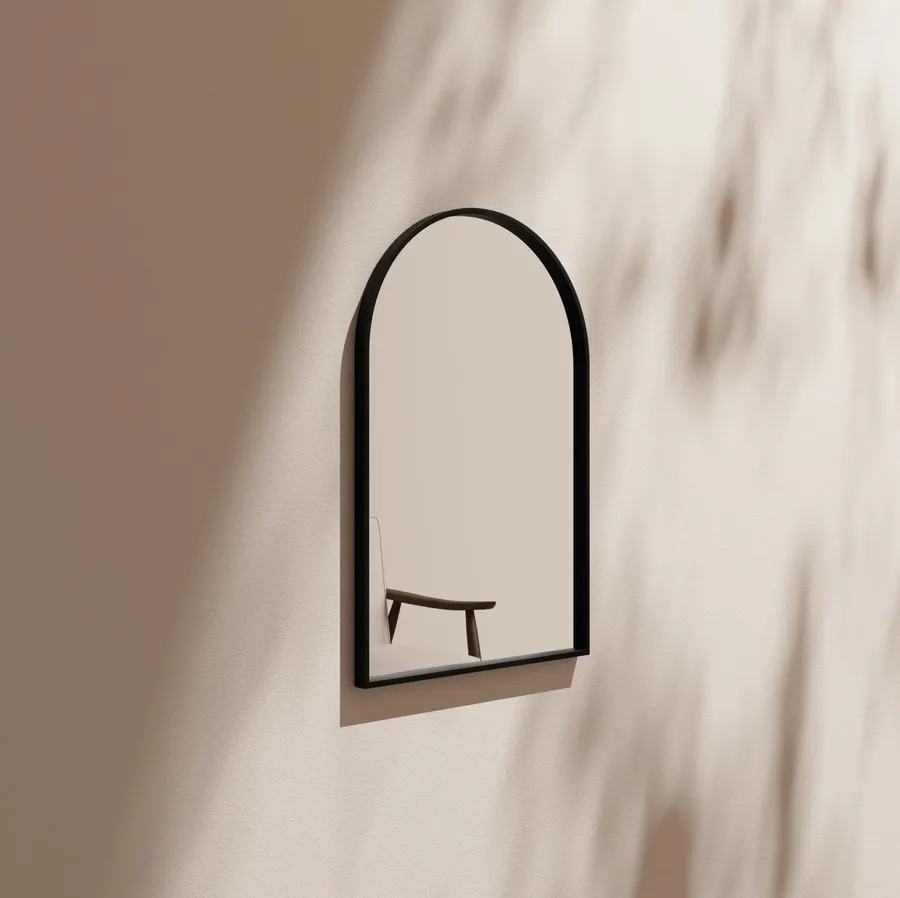 Issa Arch Wall Mirror Deco Steel Frame 3 colour and 3 sizes available 760mm x 500mm Matte Black