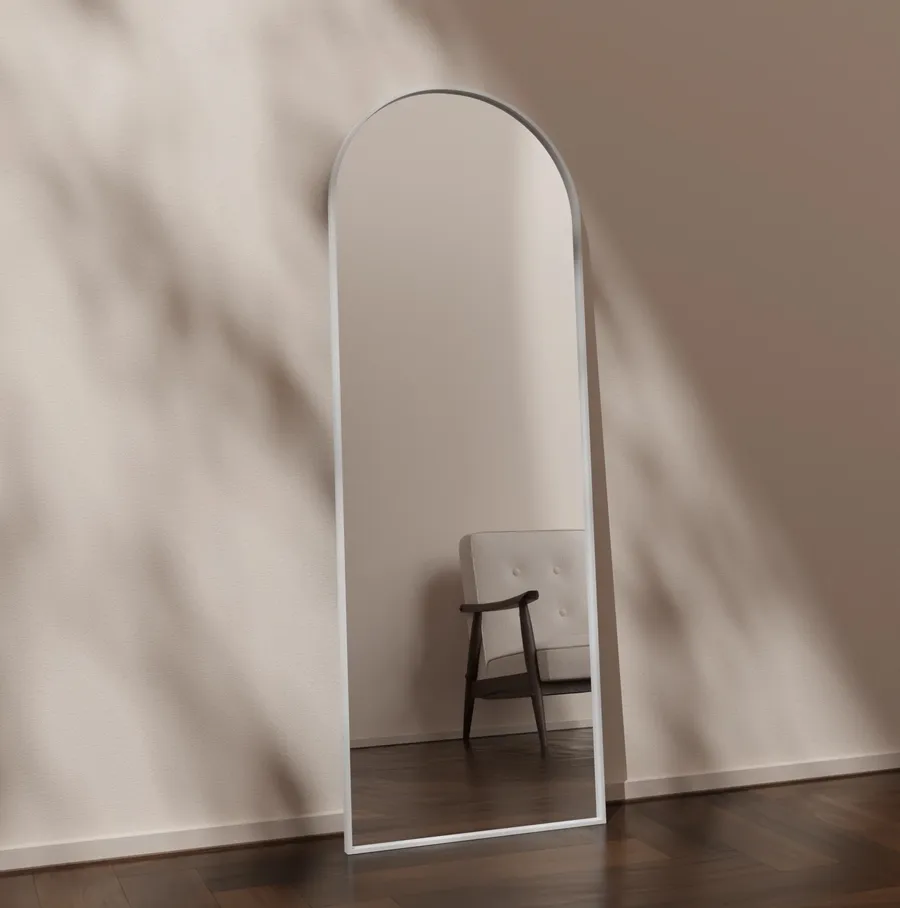 Full Length Arch Leaner Mirror White - 2 Sizes 1700mm x 610mm
