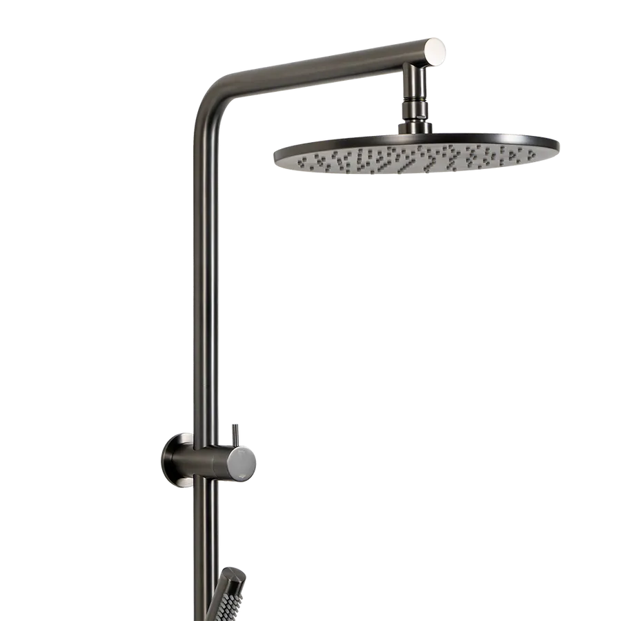 Buildmat Mira Brushed Gunmetal Shower Rail Set