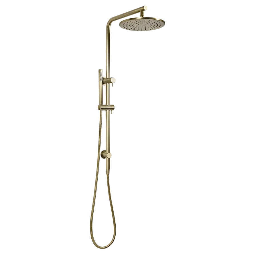 Buildmat Mira Brushed Brass Gold Shower Rail Set