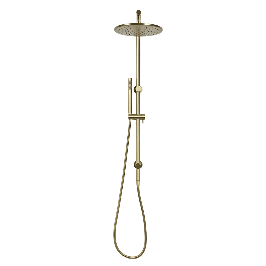 Buildmat Mira Brushed Brass Gold Shower Rail Set