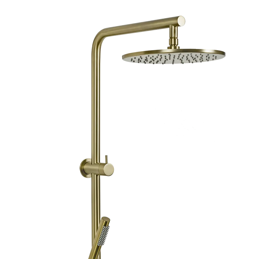 Buildmat Mira Brushed Brass Gold Shower Rail Set