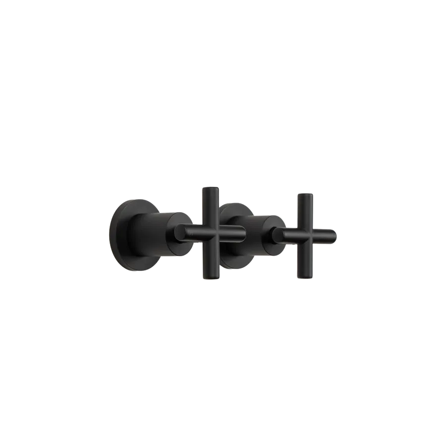 Buildmat Cora Matte Black Cross Tap Handles