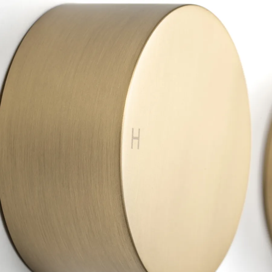 Buildmat Simon Brushed Brass Gold Simple Circle Handles
