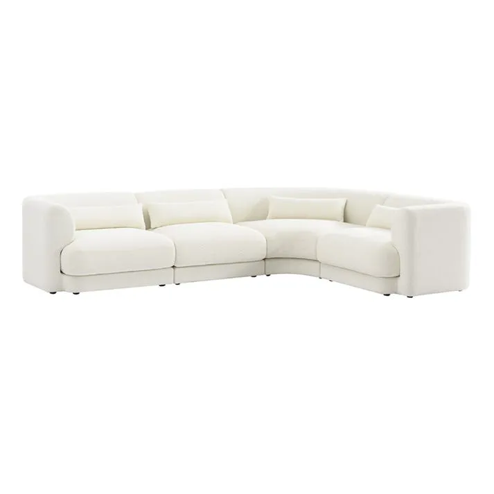 Santa Monica Modular Corner Sofa Boucle Ivory - 4 Seater