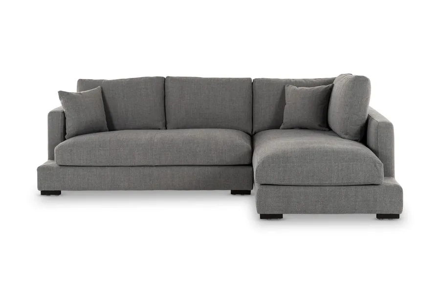 Long Beach Mini Modern Right-Hand Corner Sofa, Dark Grey, by Lounge Lovers
