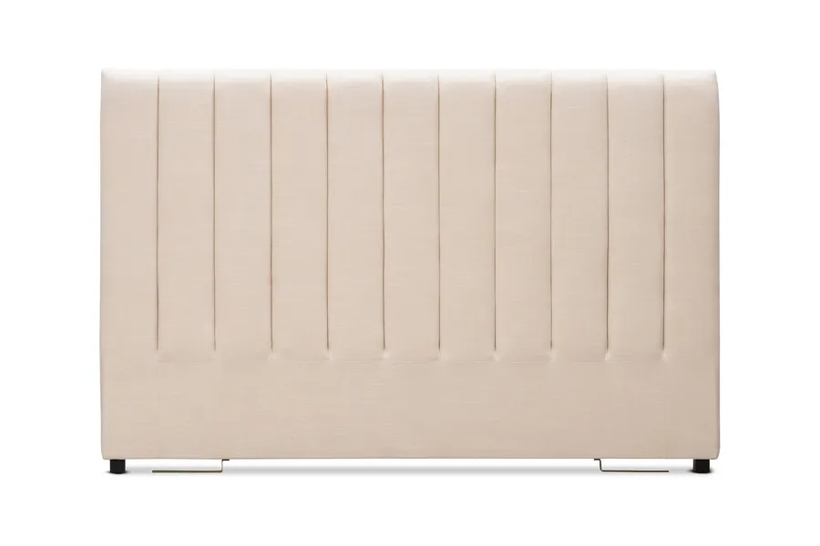 Serenity Ribbed Queen Headboard Bed Head, White, by Lounge Lovers