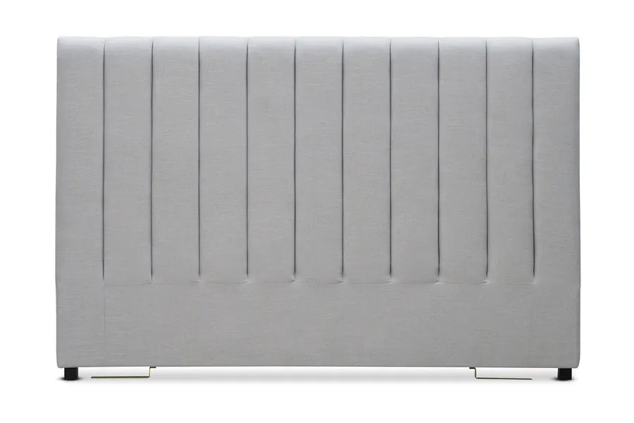 Serenity Ribbed King Headboard Bed Head, Light Grey, by Lounge Lovers