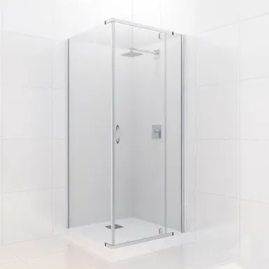 Trinidad Shower Enclosure Square Rear 900mm X 900mm Chrome | Made From Glass In Chrome Finish By Raymor