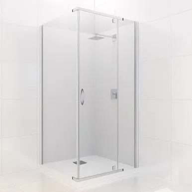 Trinidad Shower Enclosure Square Rear 1000mm X 1000mm Chrome | Made From Glass In Chrome Finish By Raymor