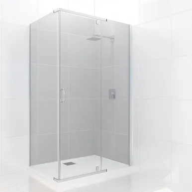 Trinidad Shower Enclosure Rectangle Rear 1200mm X 900mm Chrome | Made From Glass In Chrome Finish By Raymor