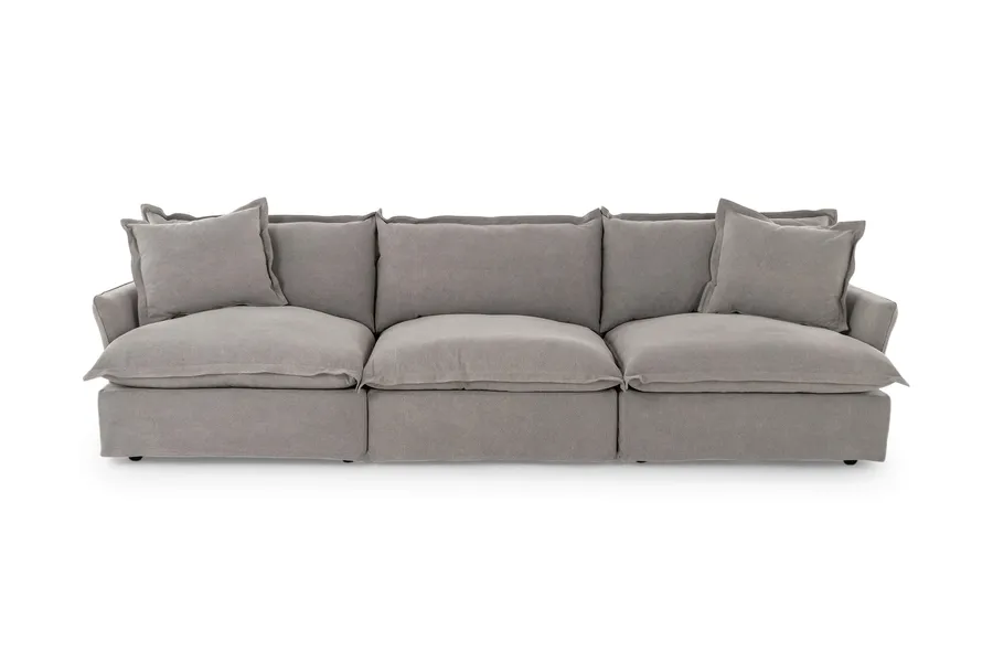 Toorak Coastal 4 Seat Sofa, Light Grey, by Lounge Lovers