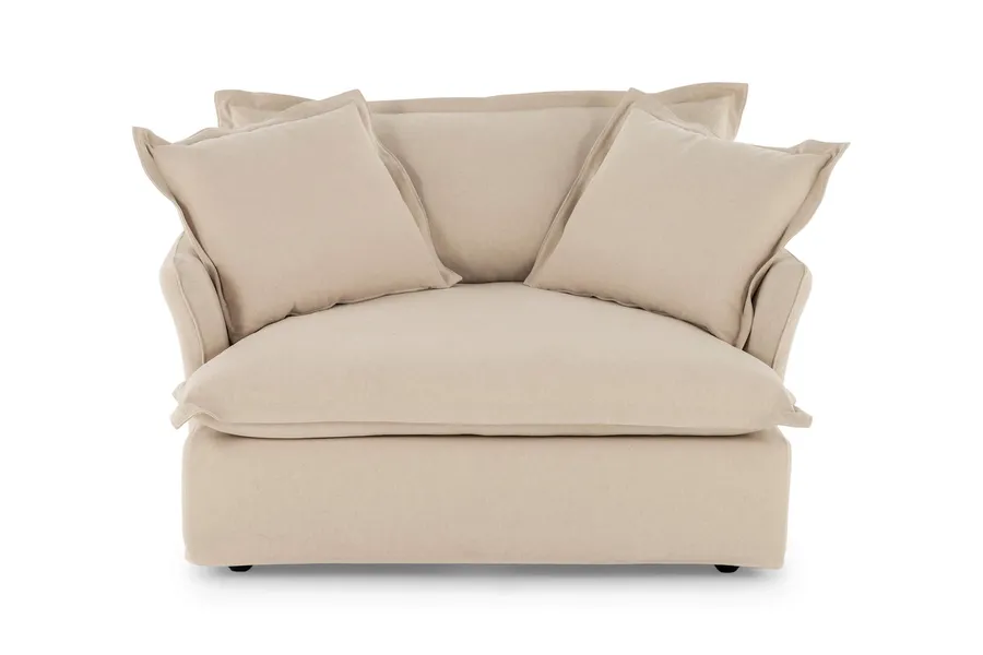 Toorak Coastal Love Seat Sofa, Beige, by Lounge Lovers