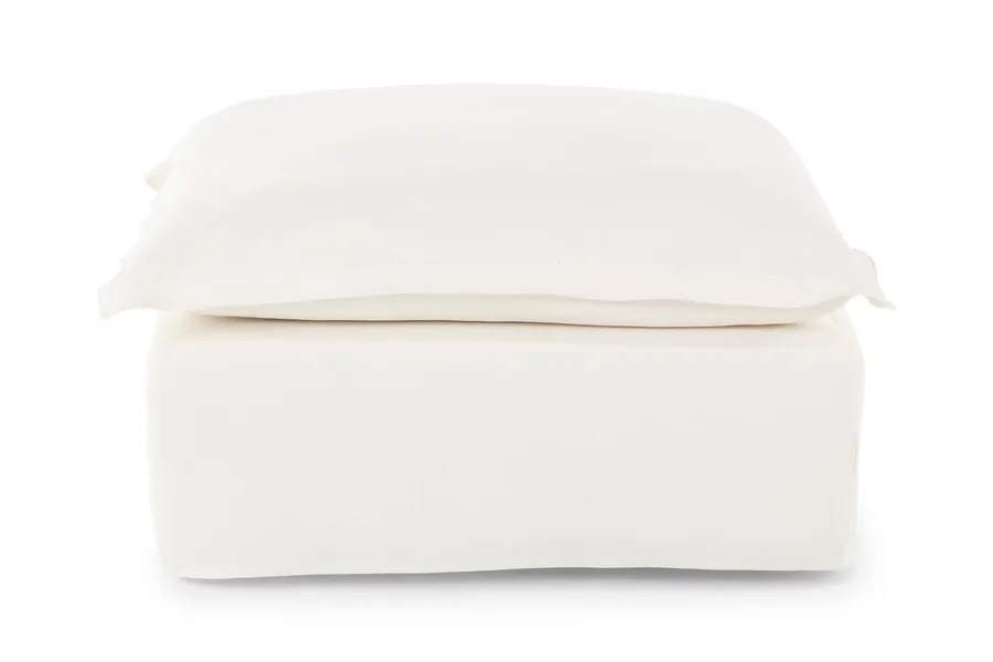 Toorak Coastal Ottoman, White, by Lounge Lovers