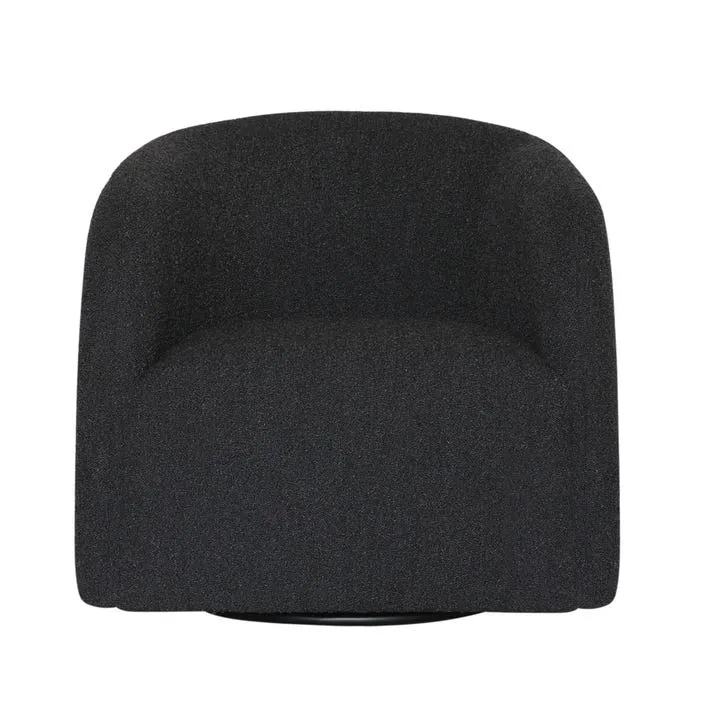 Decker Boucle Black Swivel Chair