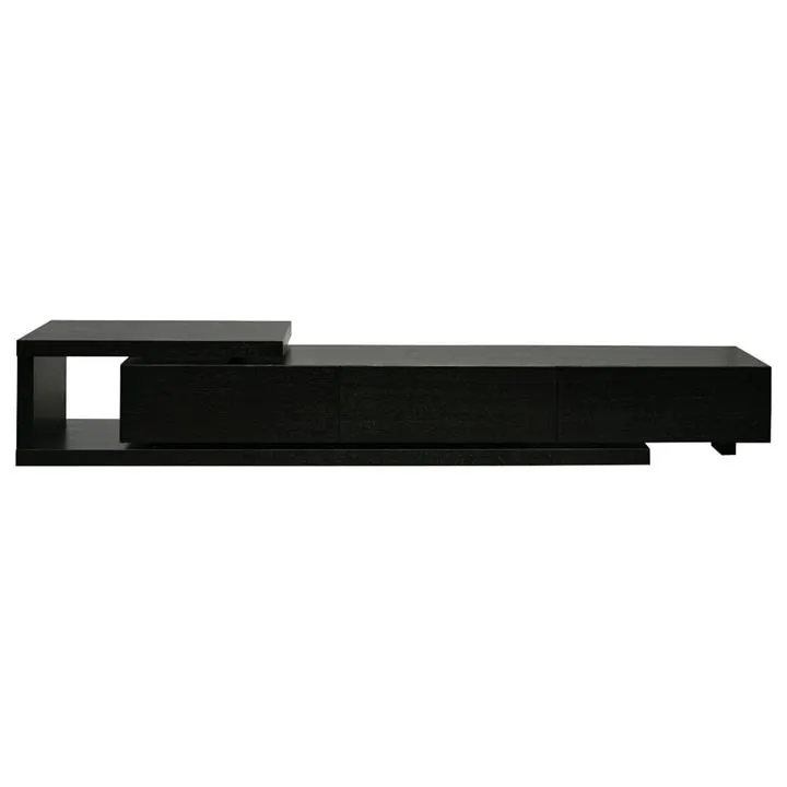 Dalvin 3 Drawer Extendable Lowline TV Unit, 240307cm, Black by