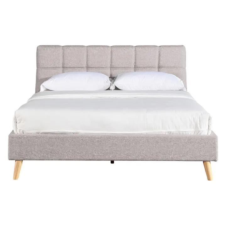 Orlando Fabric Platform Bed, Queen, Light Grey by MY Room Style