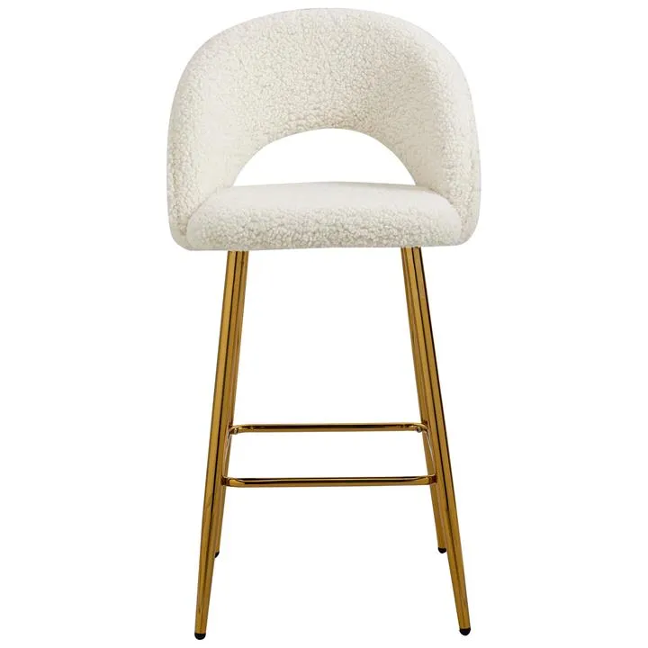 Vicky Faux Lambswool Bar Stool, Set of 2