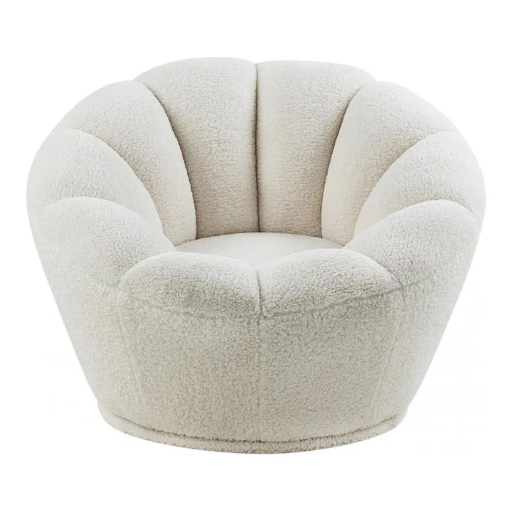 Kylie Sherpa Fabric Swivel Lounge Chair