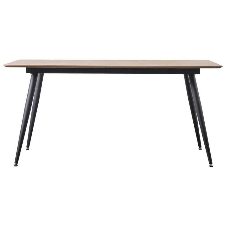 Murton Wood & Iron Dining Table, 160cm, Oak / Black