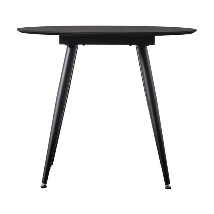 Murton Wood & Iron Round Dining Table, 90cm, Black