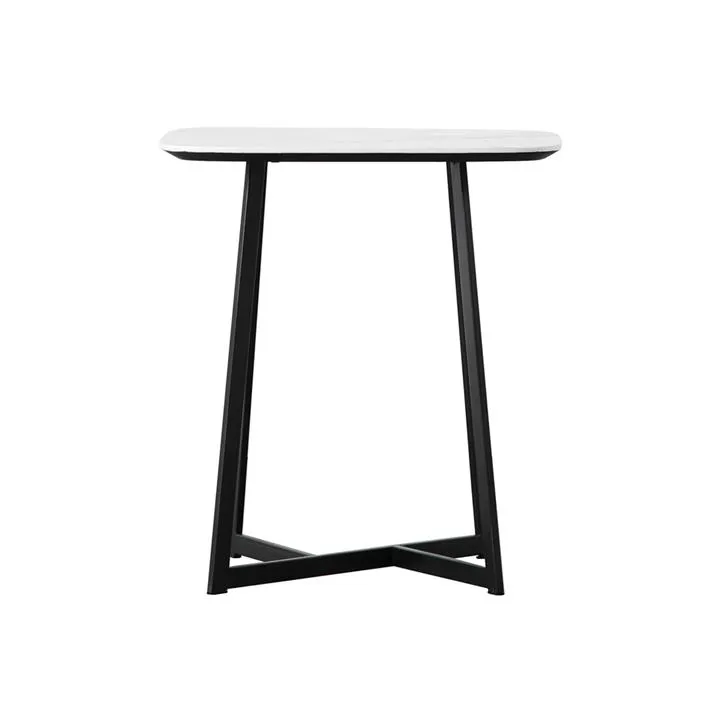 Clyne Side Table, White Marble Effect