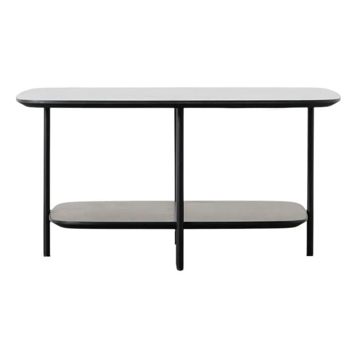 Luinton Square Coffee Table, 75cm, Black Marble Effect