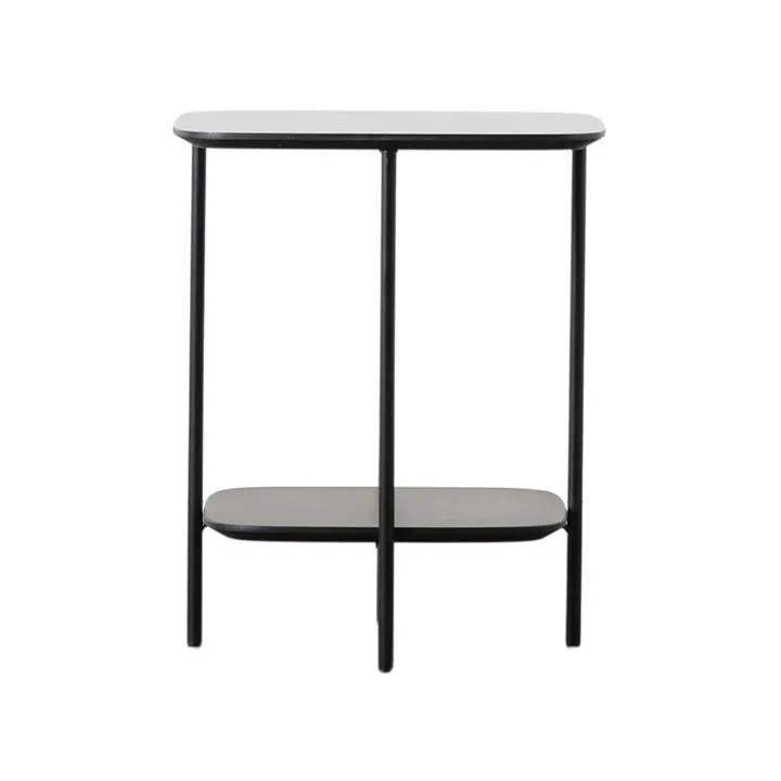 Luinton Square Side Table, Black Marble Effect