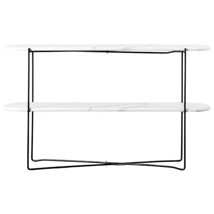 Bettis Console Table, 120cm, White Marble Effect