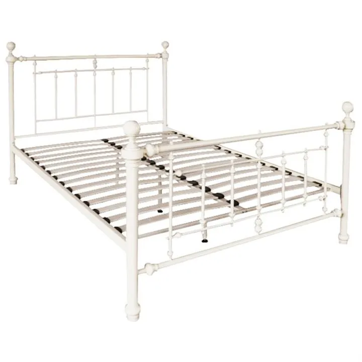 Coventry Metal Bed, Double, Ivory