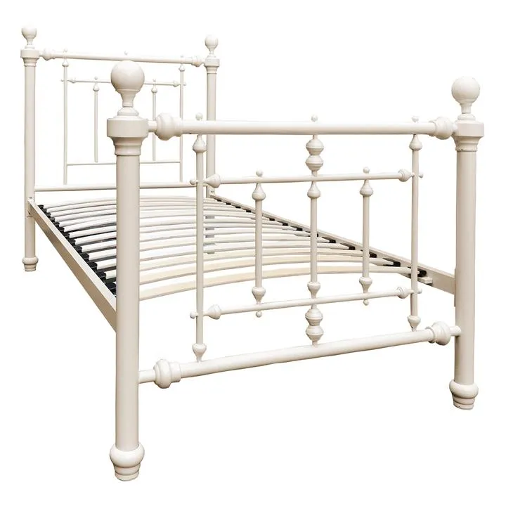 Coventry Metal Bed, King Single, Ivory