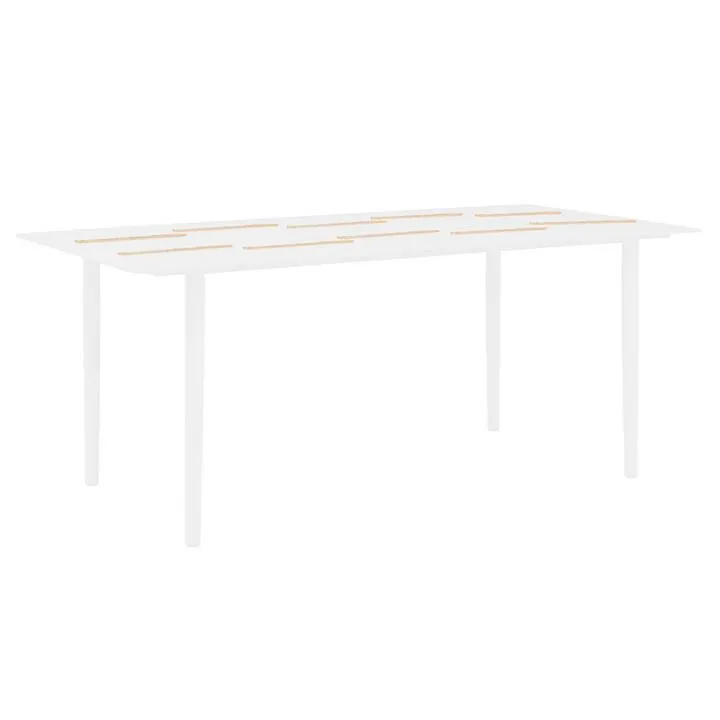 Indosoul Slim Metal Outdoor Dining Table, 180cm, White