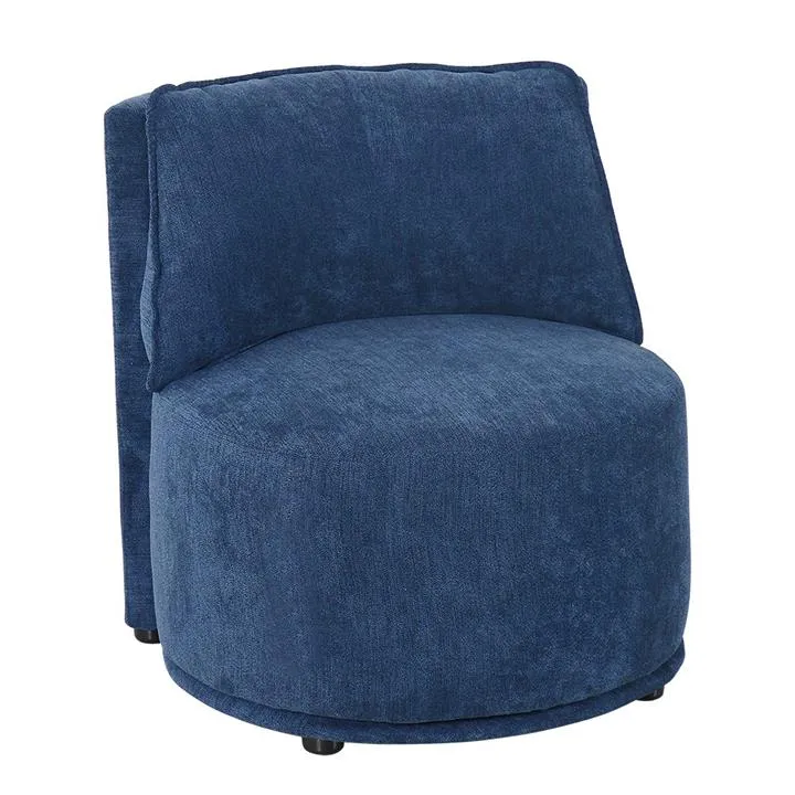 Zani Fabric Round Lounge Chair, Ink
