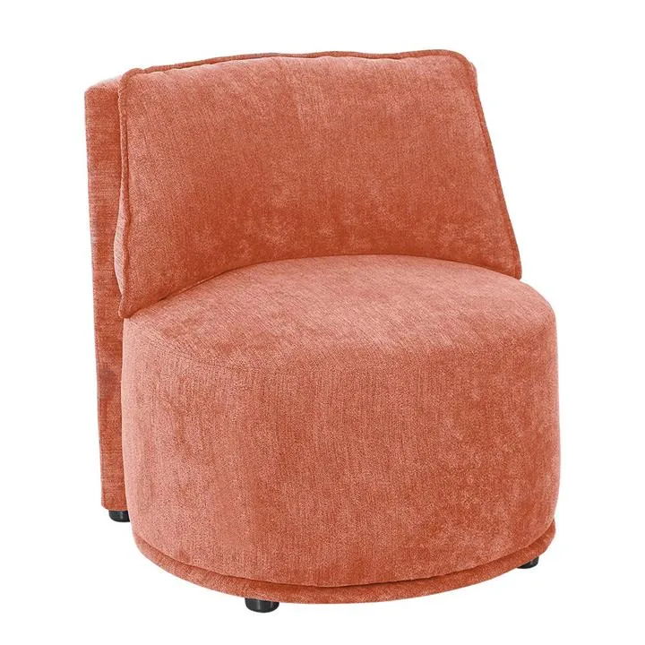 Zani Fabric Round Lounge Chair, Spice