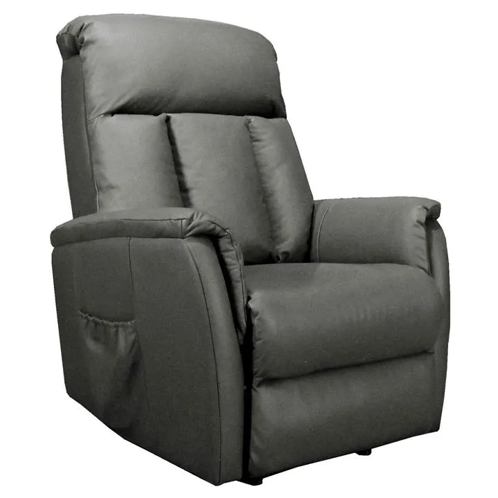 Lytle Leather Electric Recliner Lift Chair, Dark Grey